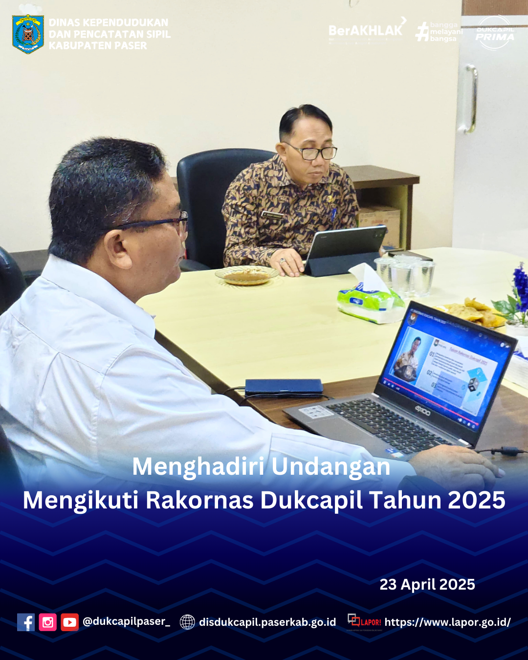 Disdukcapil Paser Hadiri Rakornas Dukcapil Tahun 2025 Secara Daring